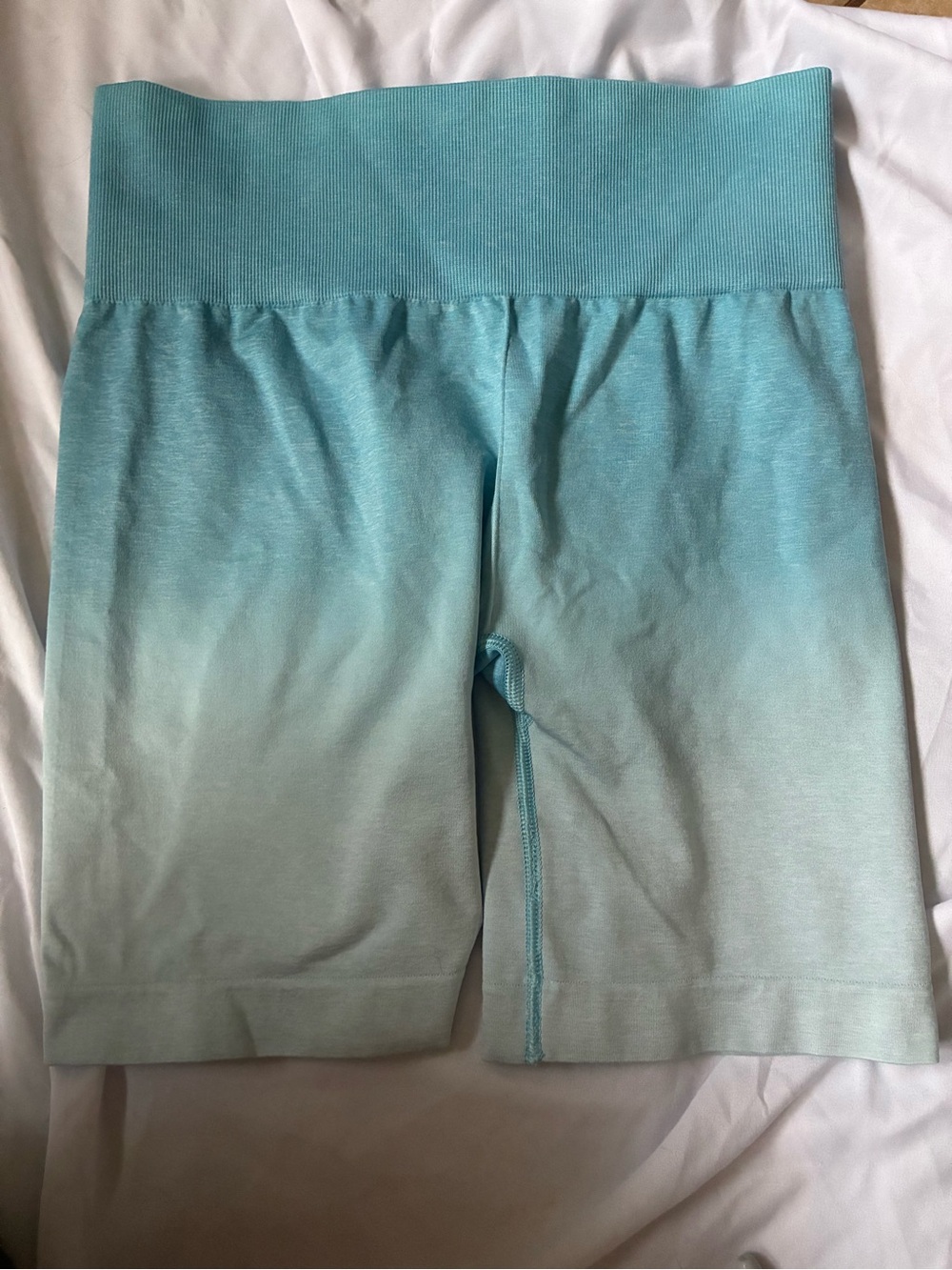 Gym shark blue ombré biker workout shorts